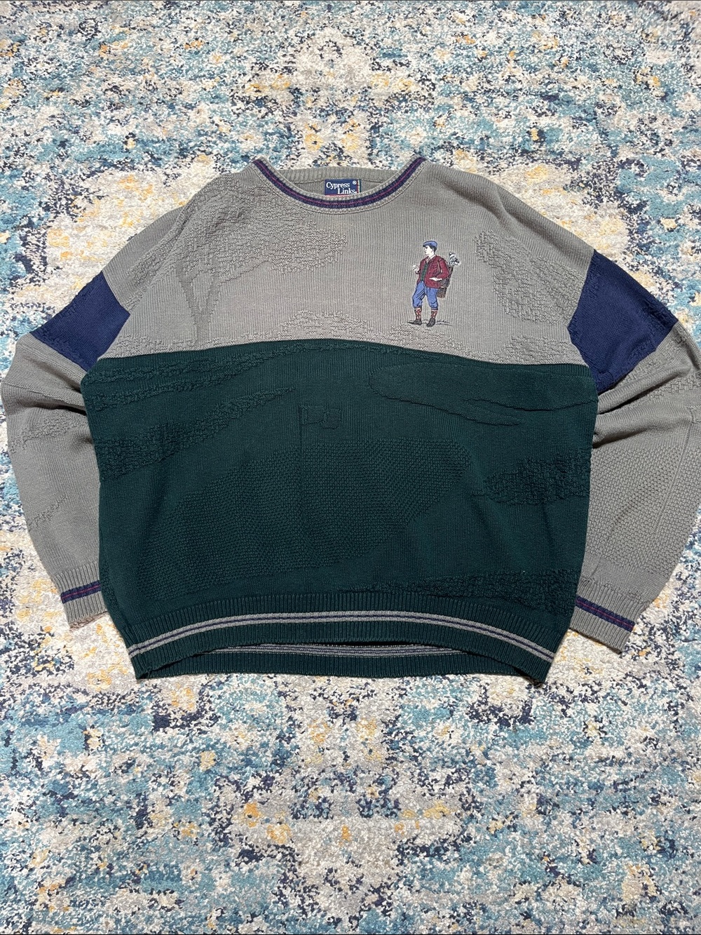 VTG Cypress Links 3D Golf Sweater Size XL